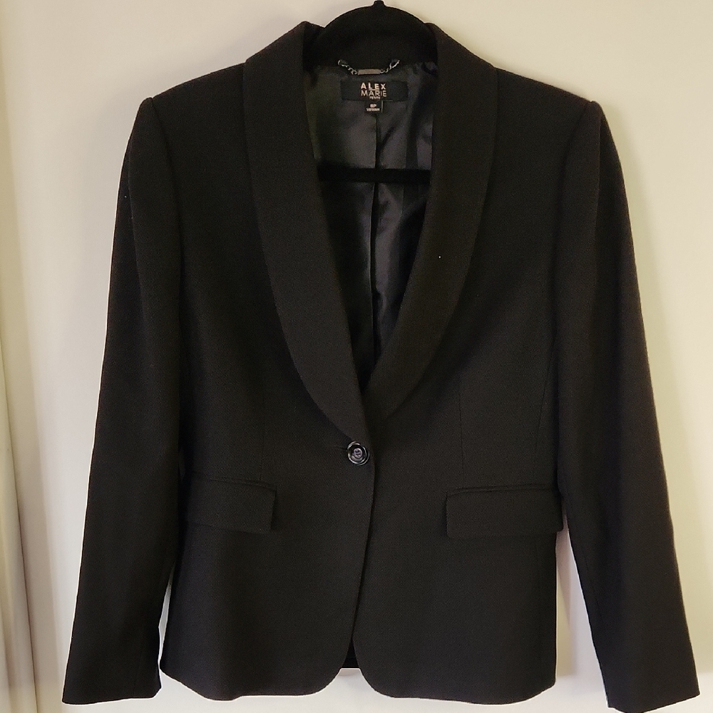 Alex Marie Black Tailored Blazer with Notched Lapels